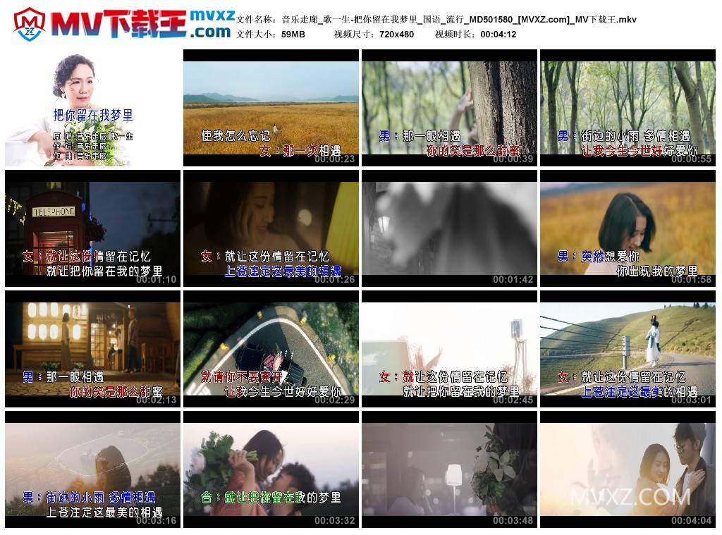 音乐走廊_歌一生-把你留在我梦里_国语_流行_MD501580